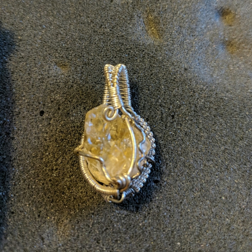 Sterling silver wire wrap pendant